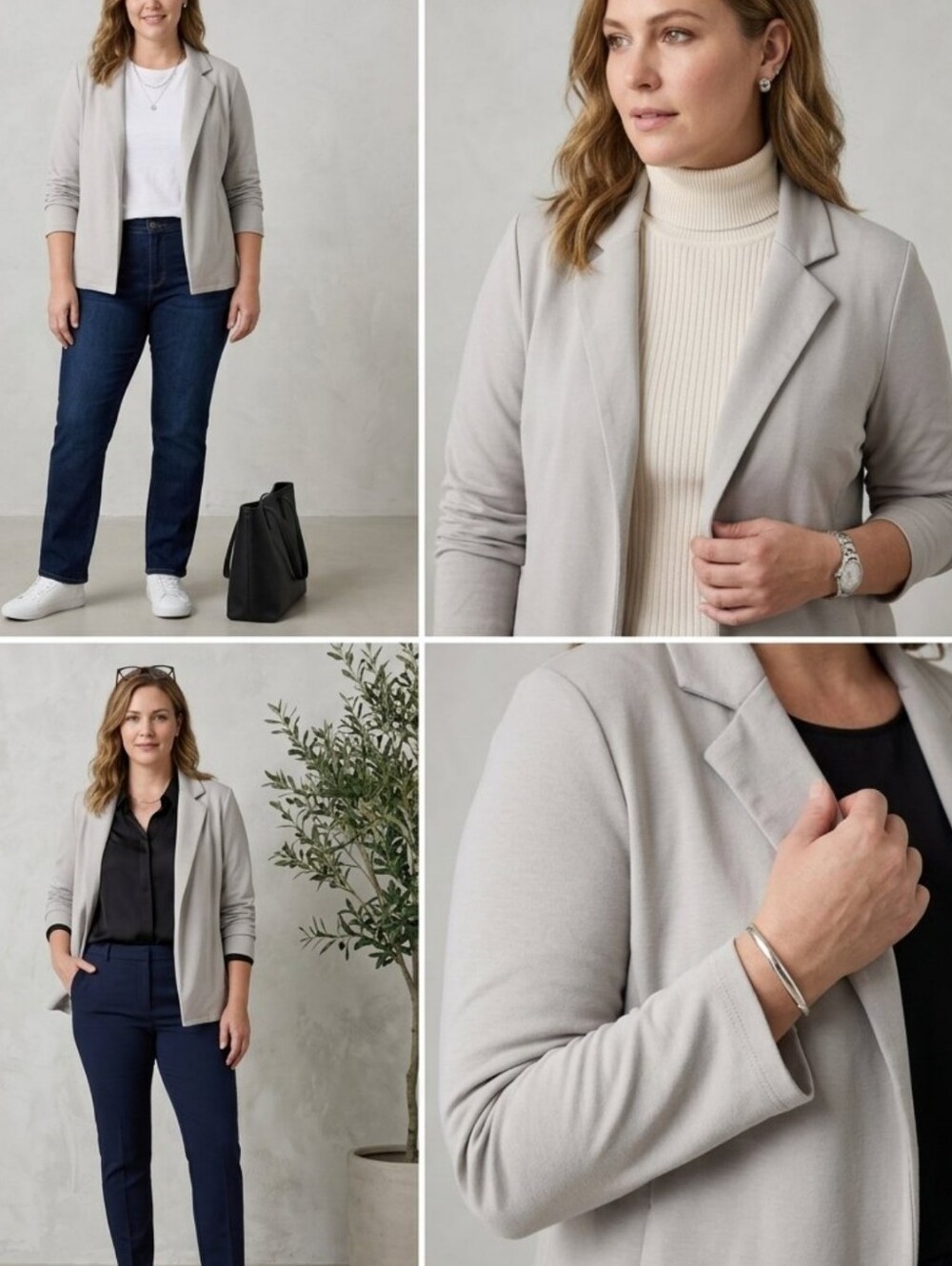 Women's Open-Front Knit Blazer